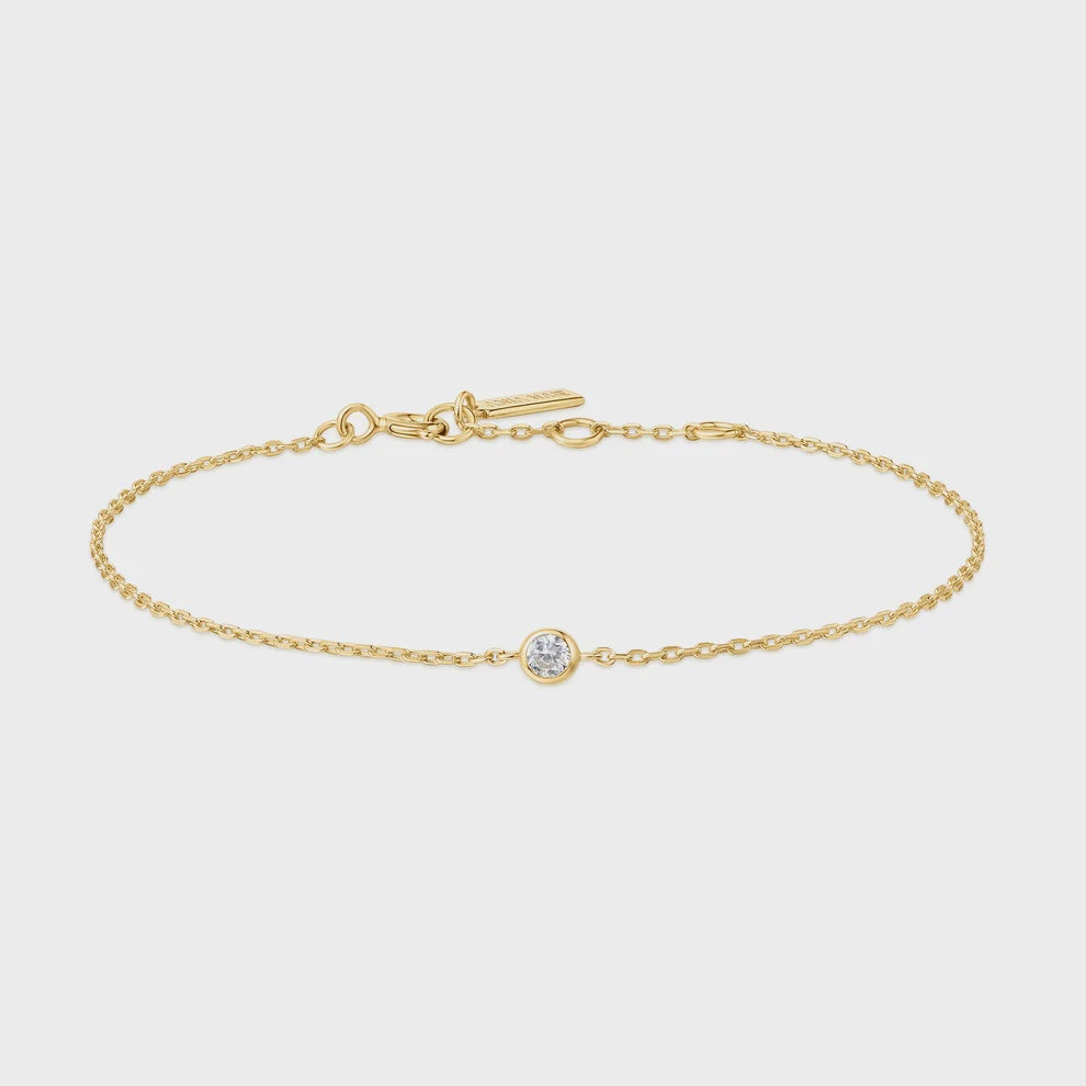 Ania Haie Gold Plated Sparkle Bezel Bracelet B062-01G