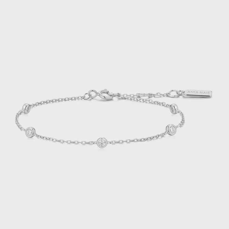 ANIA HAIE Silver Classic Bezel-Set Station Bracelet B074-02H