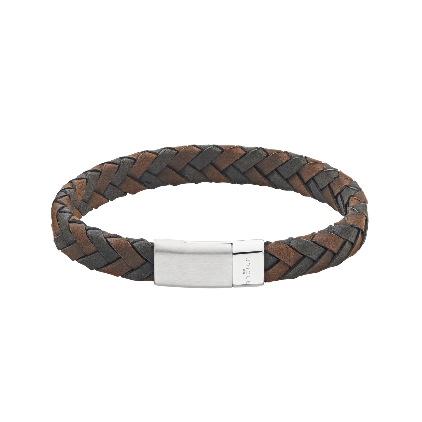 Unique & Co Black/Brown Leather Bracelet B566BD