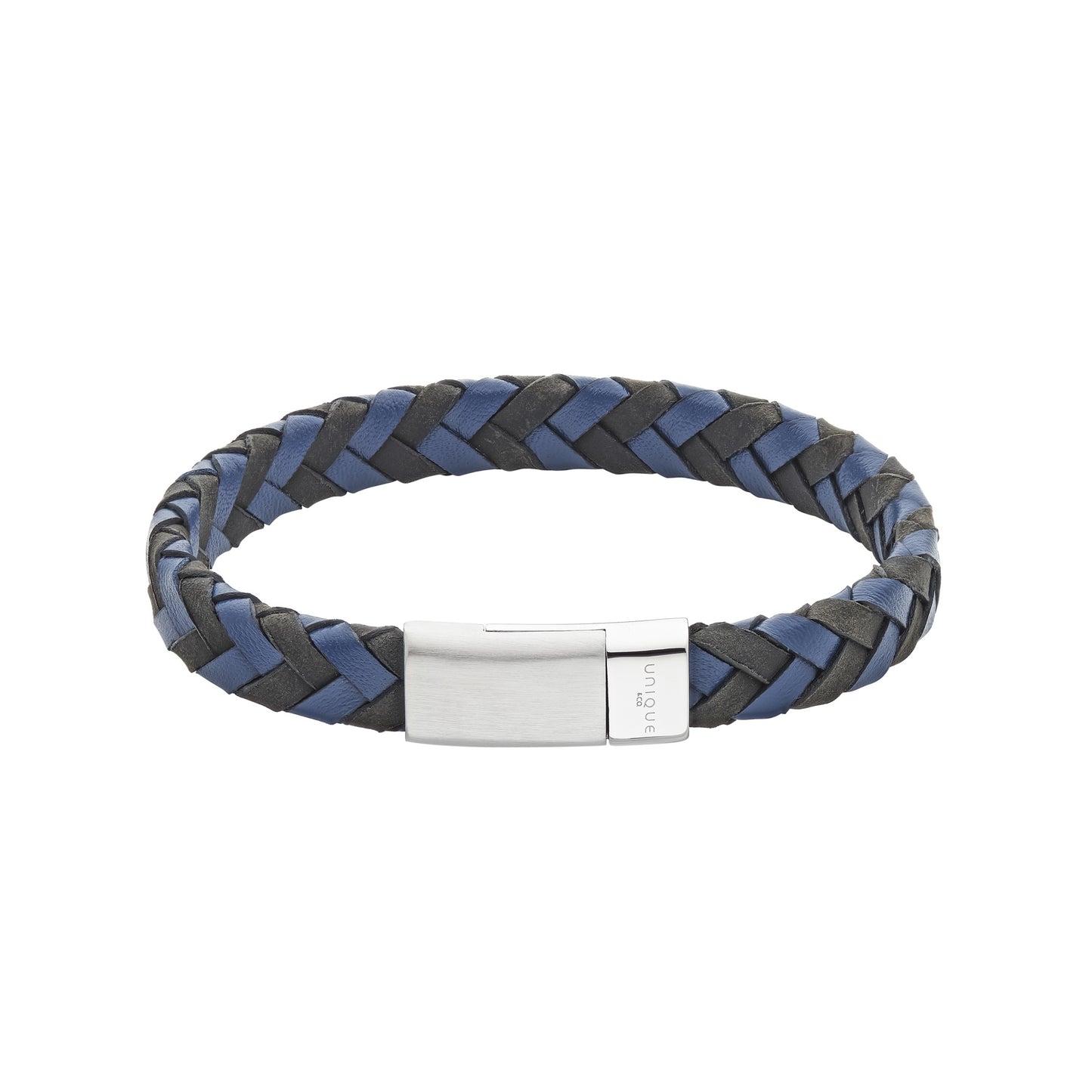 Unique & Co Black/ Navy Leather Bracelet B566BNV