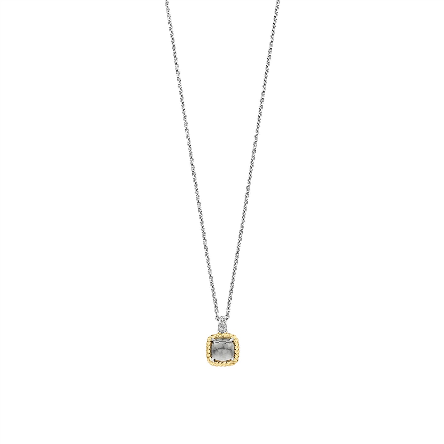 Ti Sento Two Tone Pendant with soft Grey Stone 34111GG/42