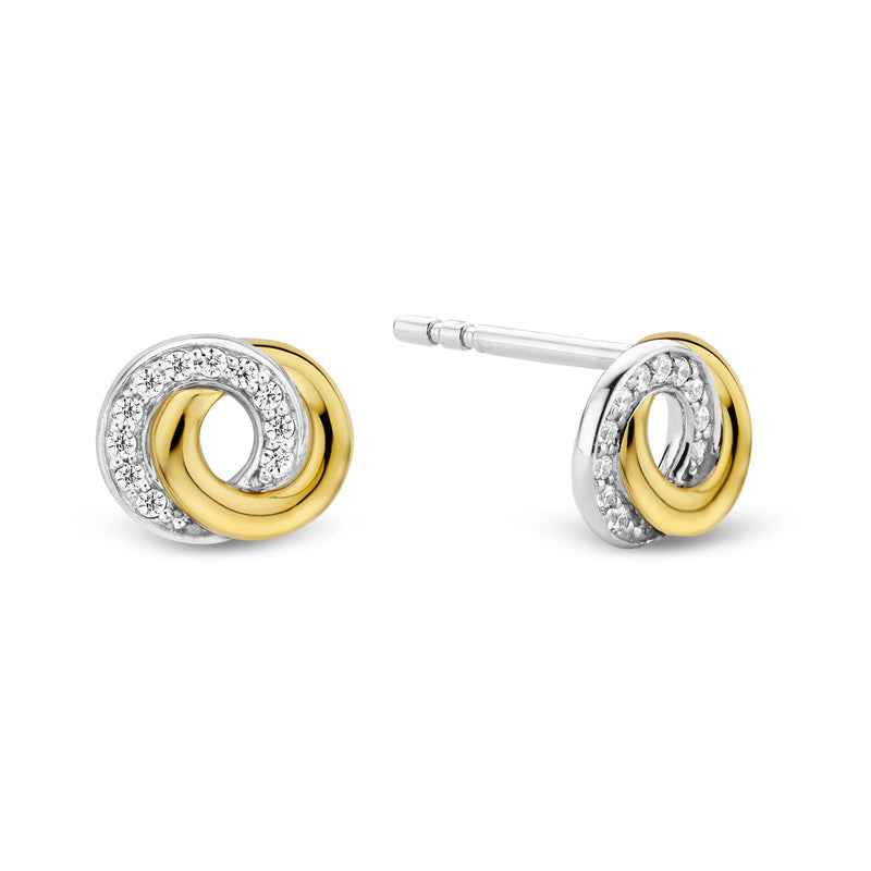 Ti Sento two tone interlocking circles earrings 7784ZY