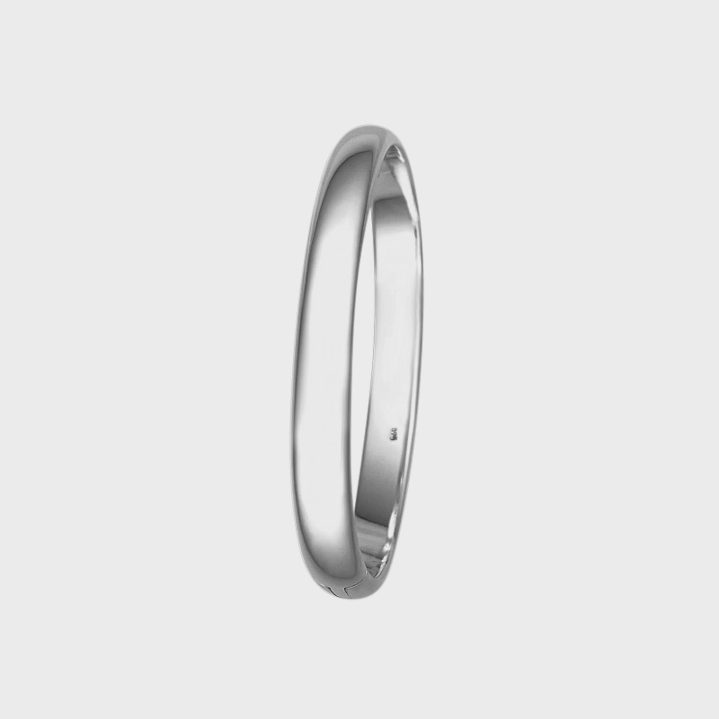 Silver Hinged Oval 8mm D Bangle BA014-8mm