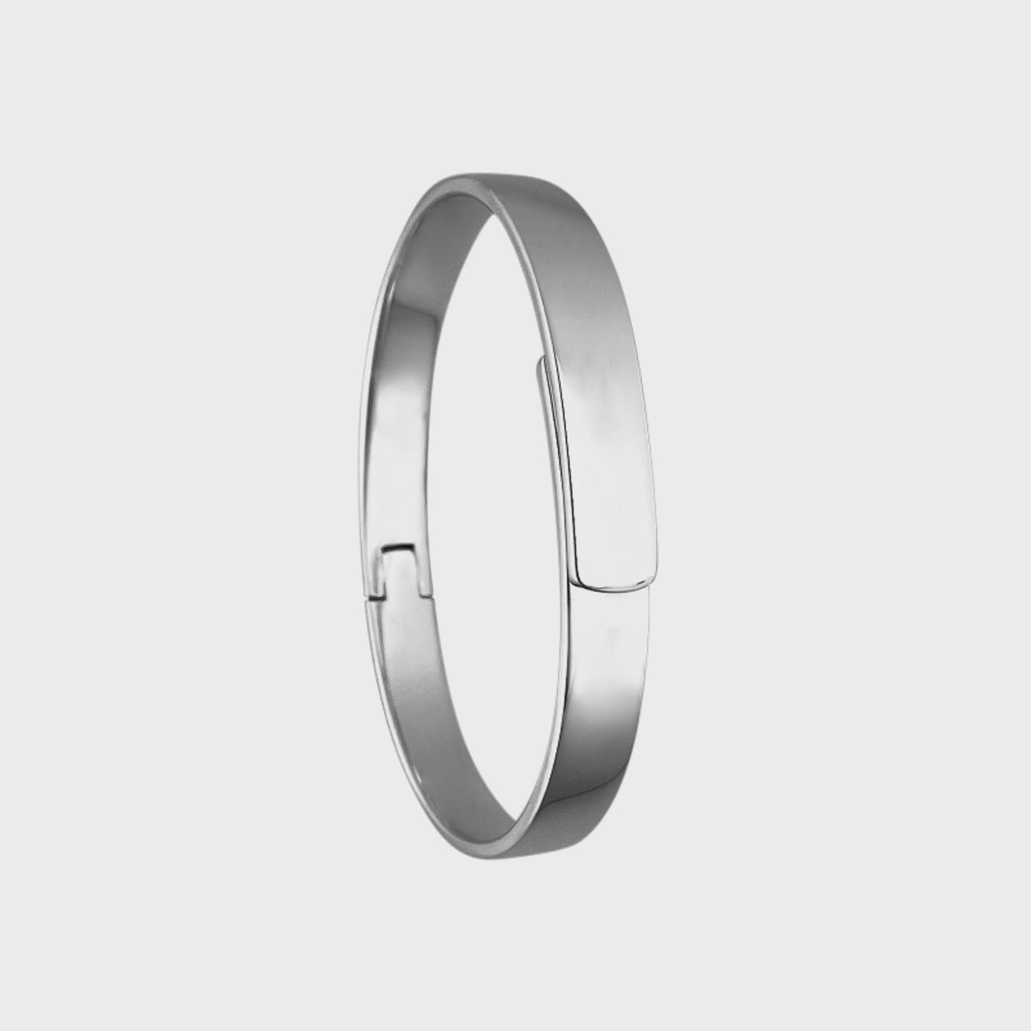 Silver Adjustable Hinged Bangle BA084
