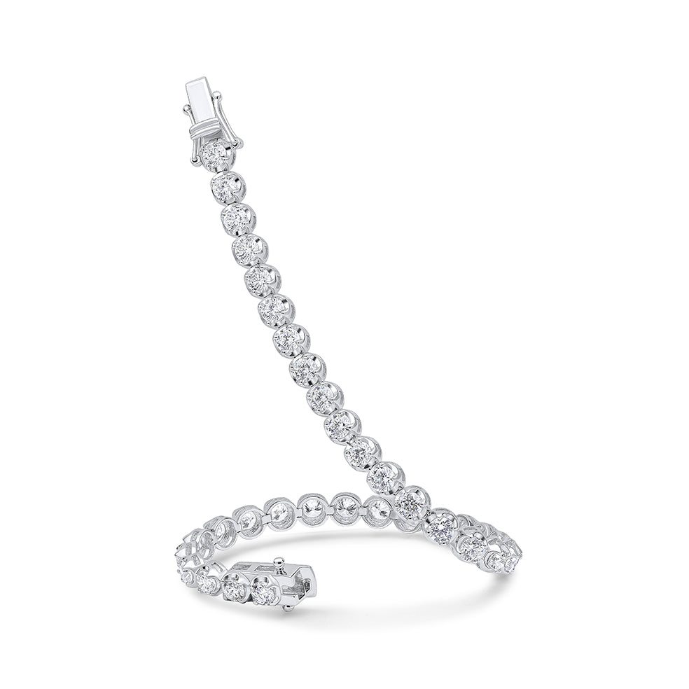 18ct White Gold Diamond Line Bracelet