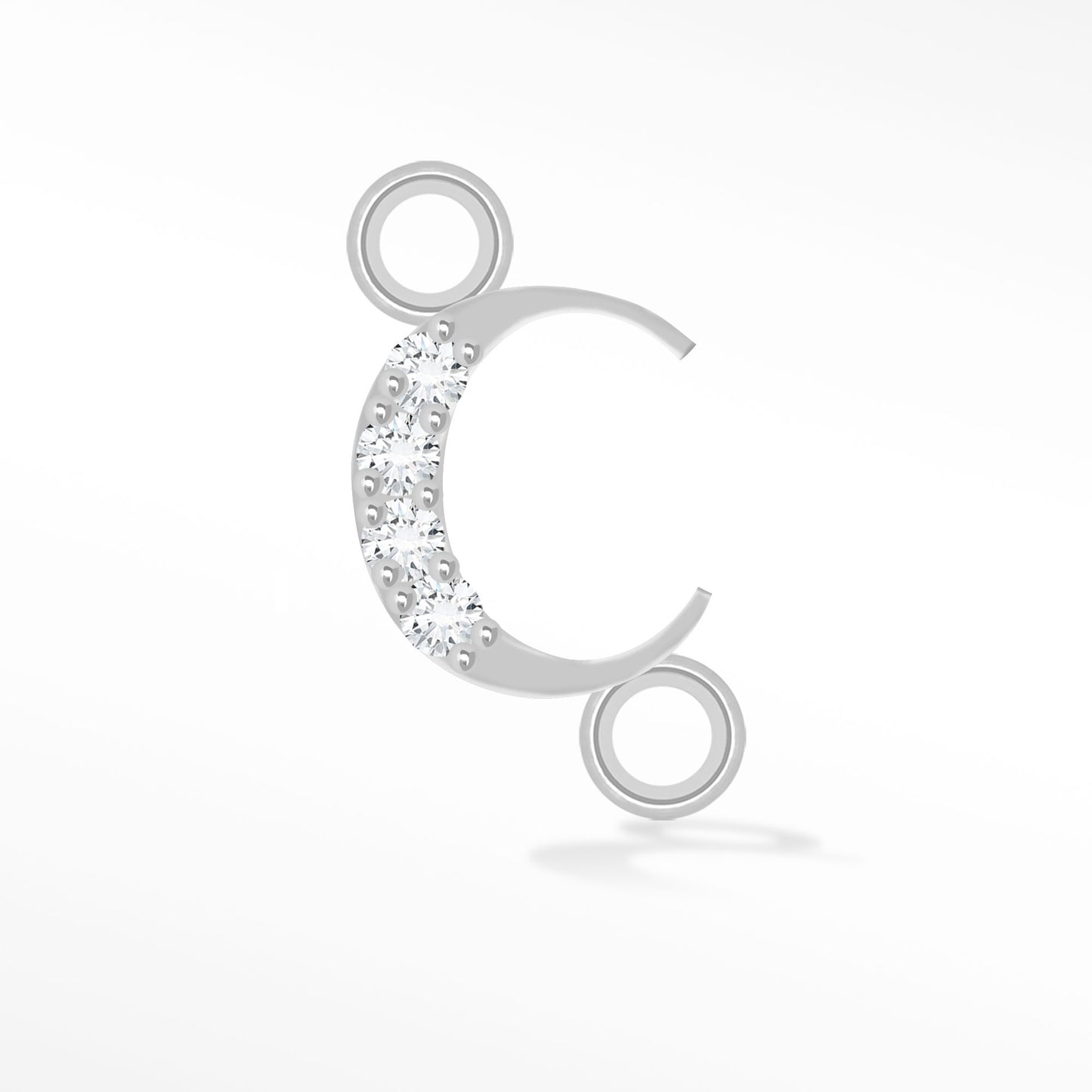 Perma Jewel Silver Moissanite Alphabet Connector C NW1215