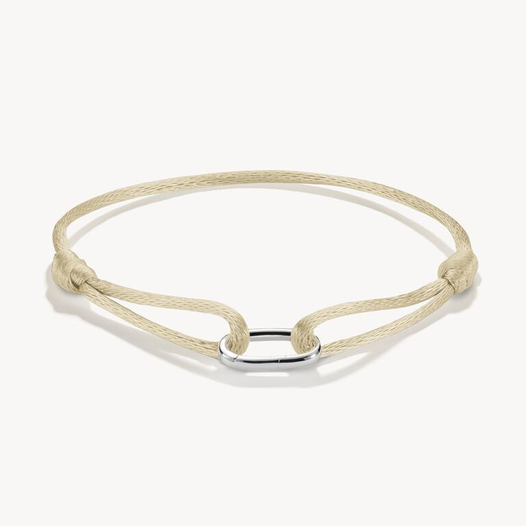 Thomas Sabo Silver Textile Bracelet Beige Connect C1210-001-19