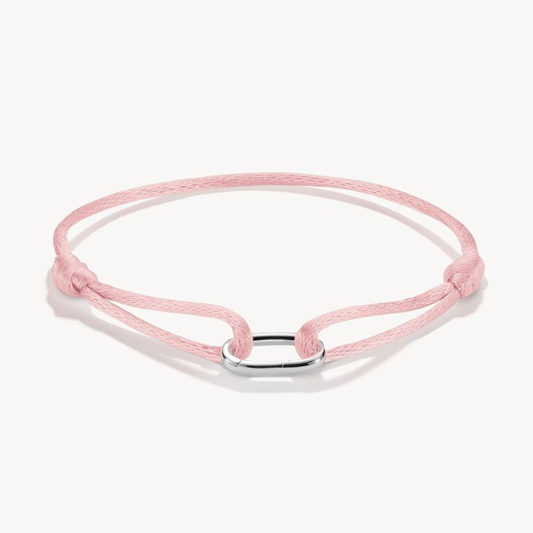 Thomas Sabo Silver Textile Bracelet Pink Connect C1210-001-9