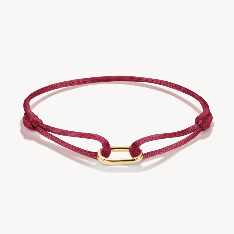 Thomas Sabo 18k Gold Plated Textile Bracelet Red Connect C1210-413-50