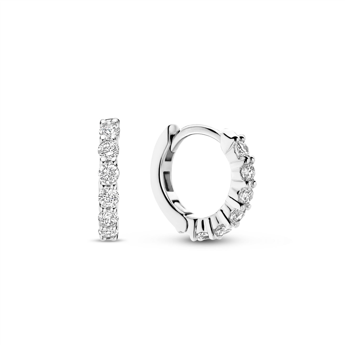 Ti Sento Silver Small CZ Hoop Earrings 7956ZI