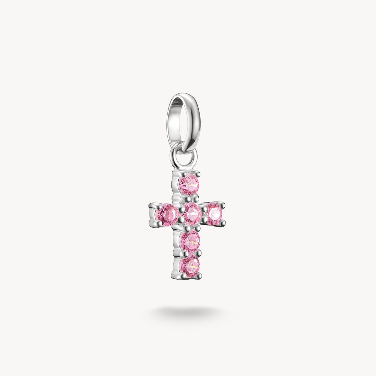 Thomas Sabo Charm Pendant Cross with Pink stones Connect Silver CC1206-051-9