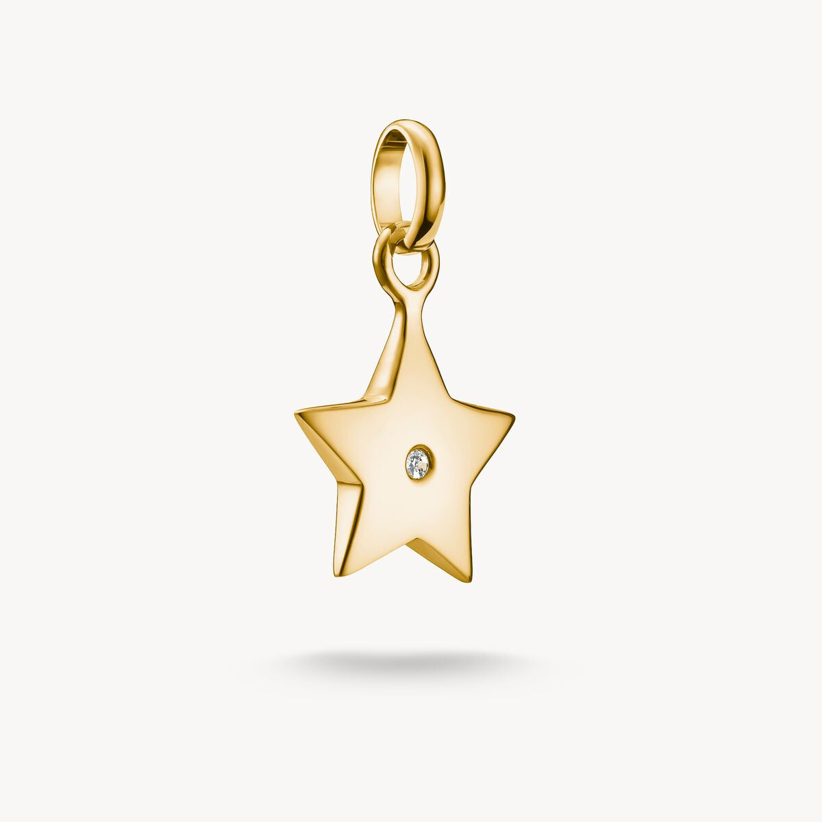 Thomas Sabo Charm Pendant star with white stone Connect Gold Plated CC1238-414-14