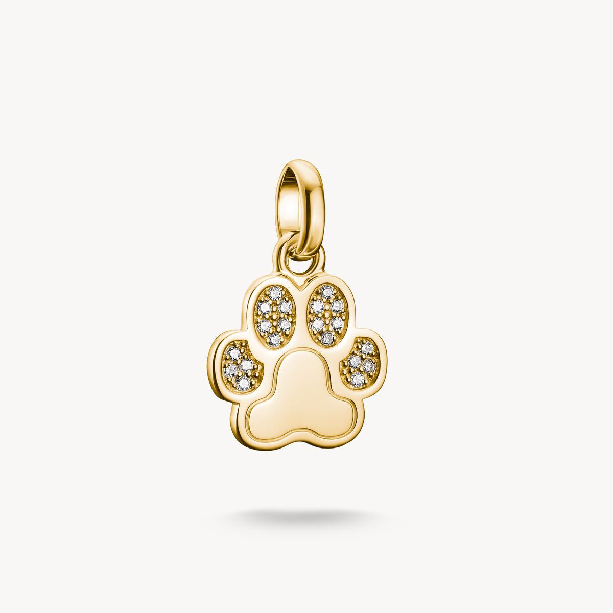 Thomas Sabo Charm pendant paw with stones Connect gold-plated CC1259-414-14