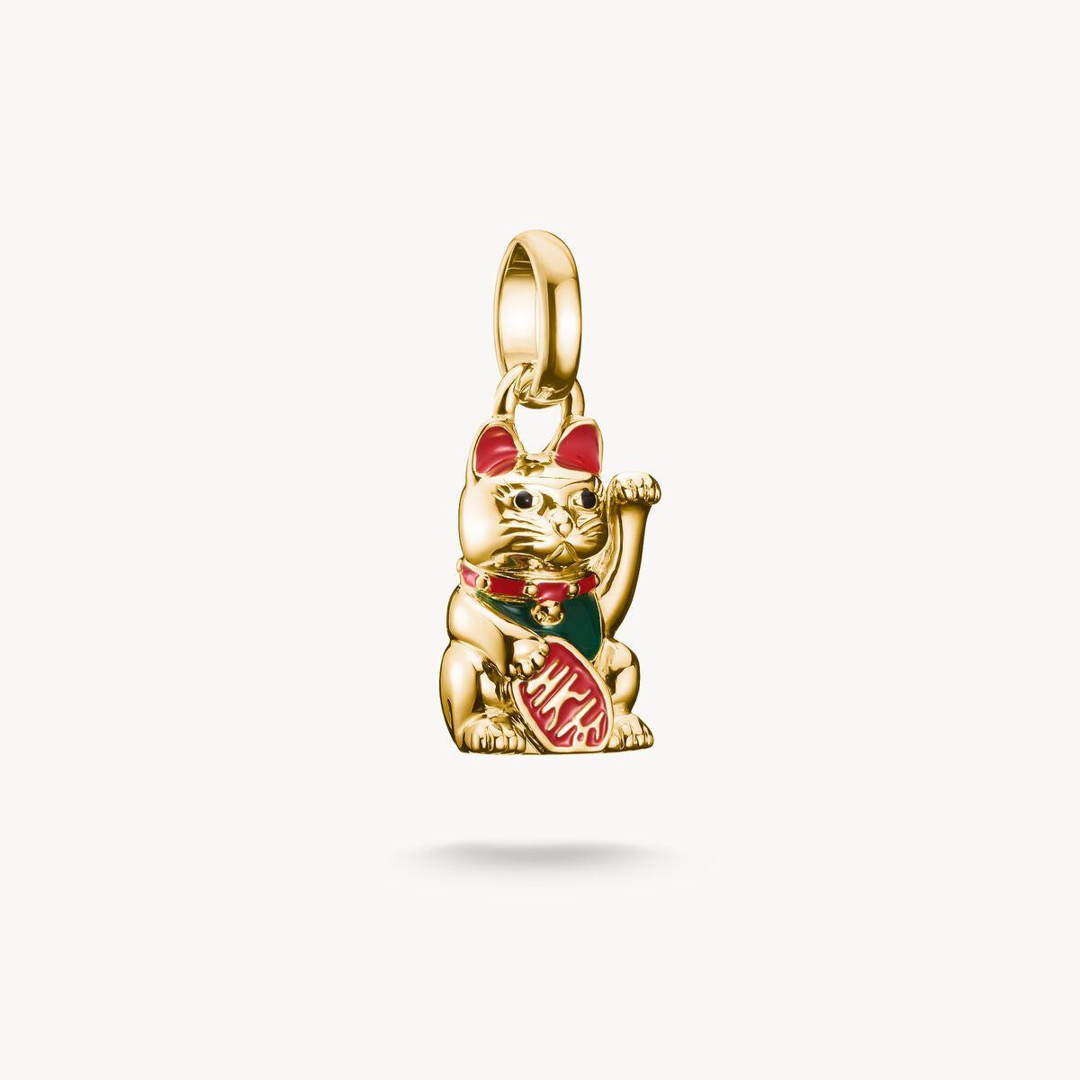 Thomas Sabo Charm Pendant colourful waving cat Connect Gold Plated CC1260-427-7