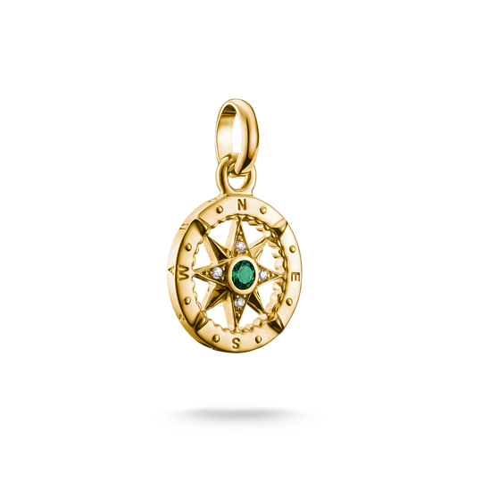 Thomas Sabo Charm Pendant Compass green stone CC1261-M01-6