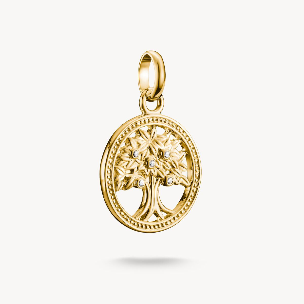 Thomas Sabo Charm Pendant Tree of Love with stones Connect Gold Plated CC1262-414-14