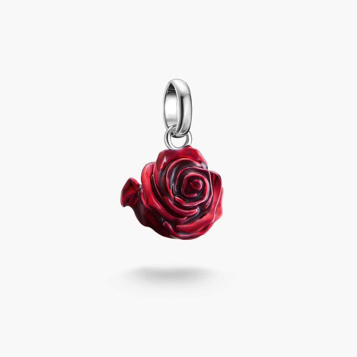 Thomas Sabo Charm Pendant Red rose blossom Connect Silver CC1263-007-10