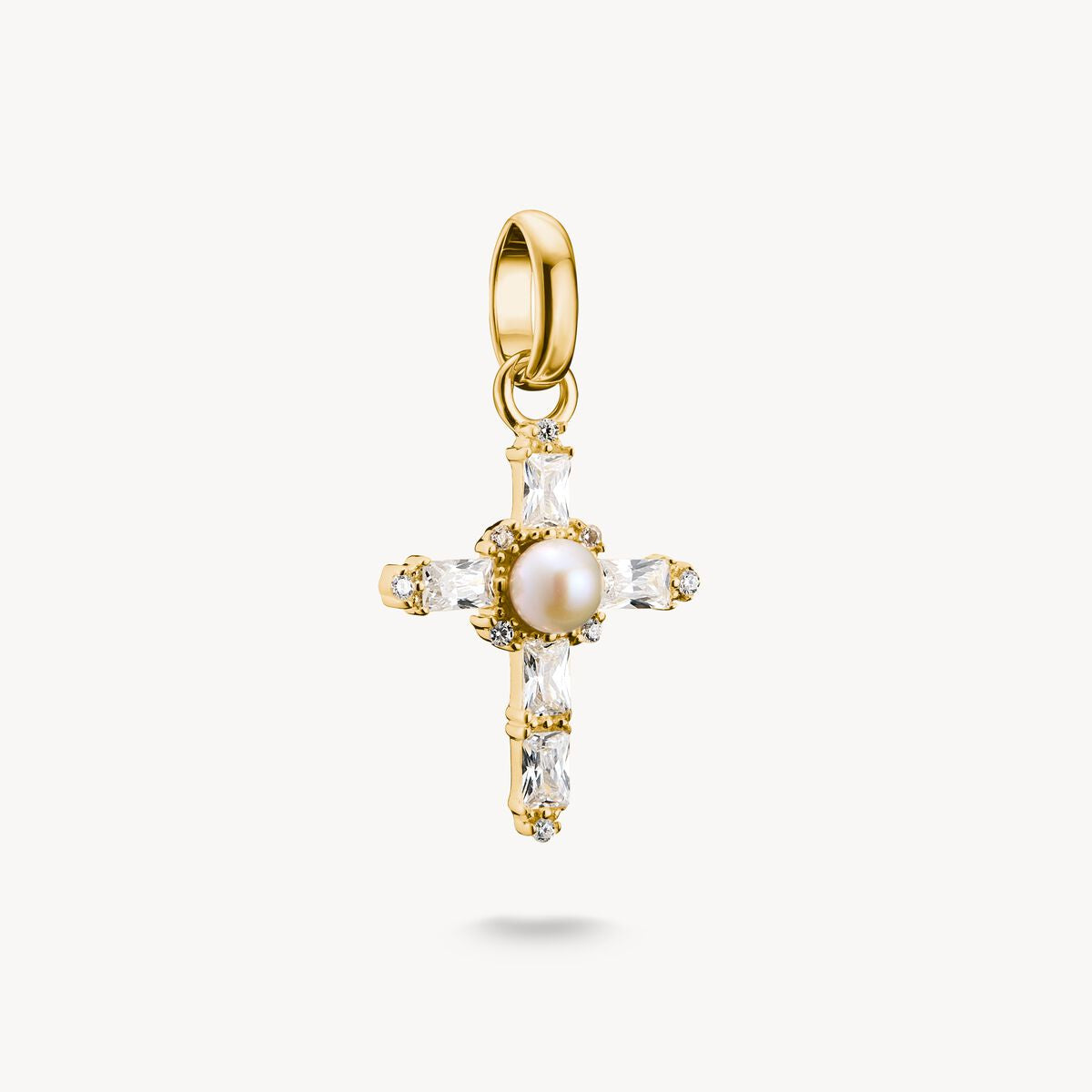 Thomas Sabo Charm Pendant vintage Cross Connect Gold Plated CC1287-445-14