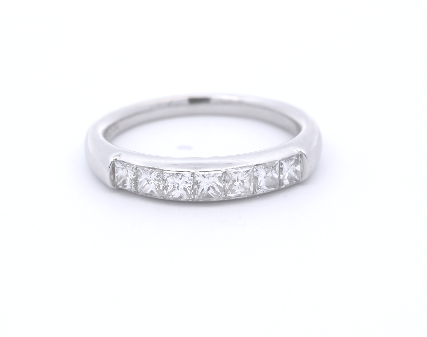18ct Gold Seven Stone Princess Cut Diamond Half Eternity Ring