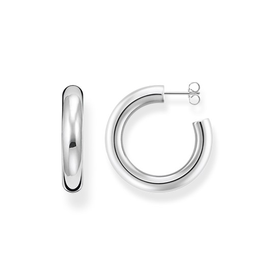 Thomas Sabo Silver Medium Chunky Hoop Earrings CR636-001-21