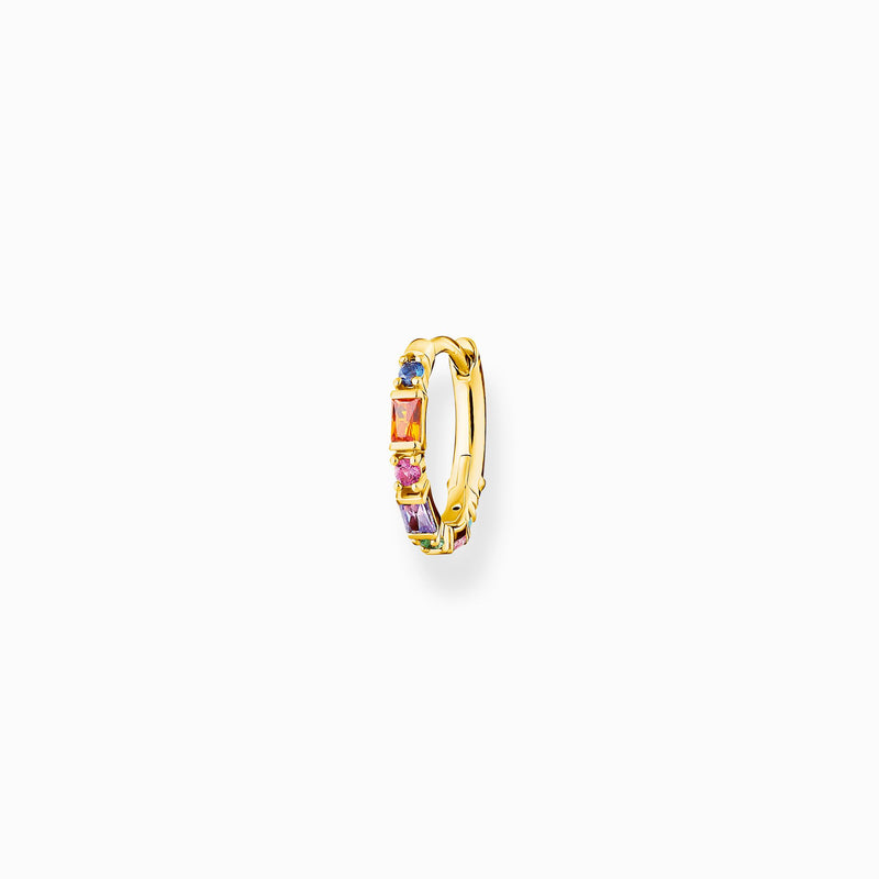 Thomas Sabo Single hoop earring colourful stones, gold CR666-488-7