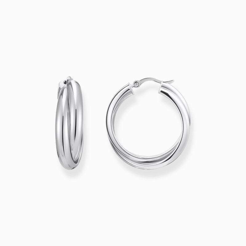 Thomas Sabo Big silver hoop earrings intertwined design CR738-001-21