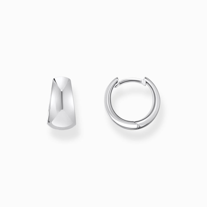 Thomas Sabo Silver classic hoop earrings in chunky, trapezoidal shape CR740-001-21