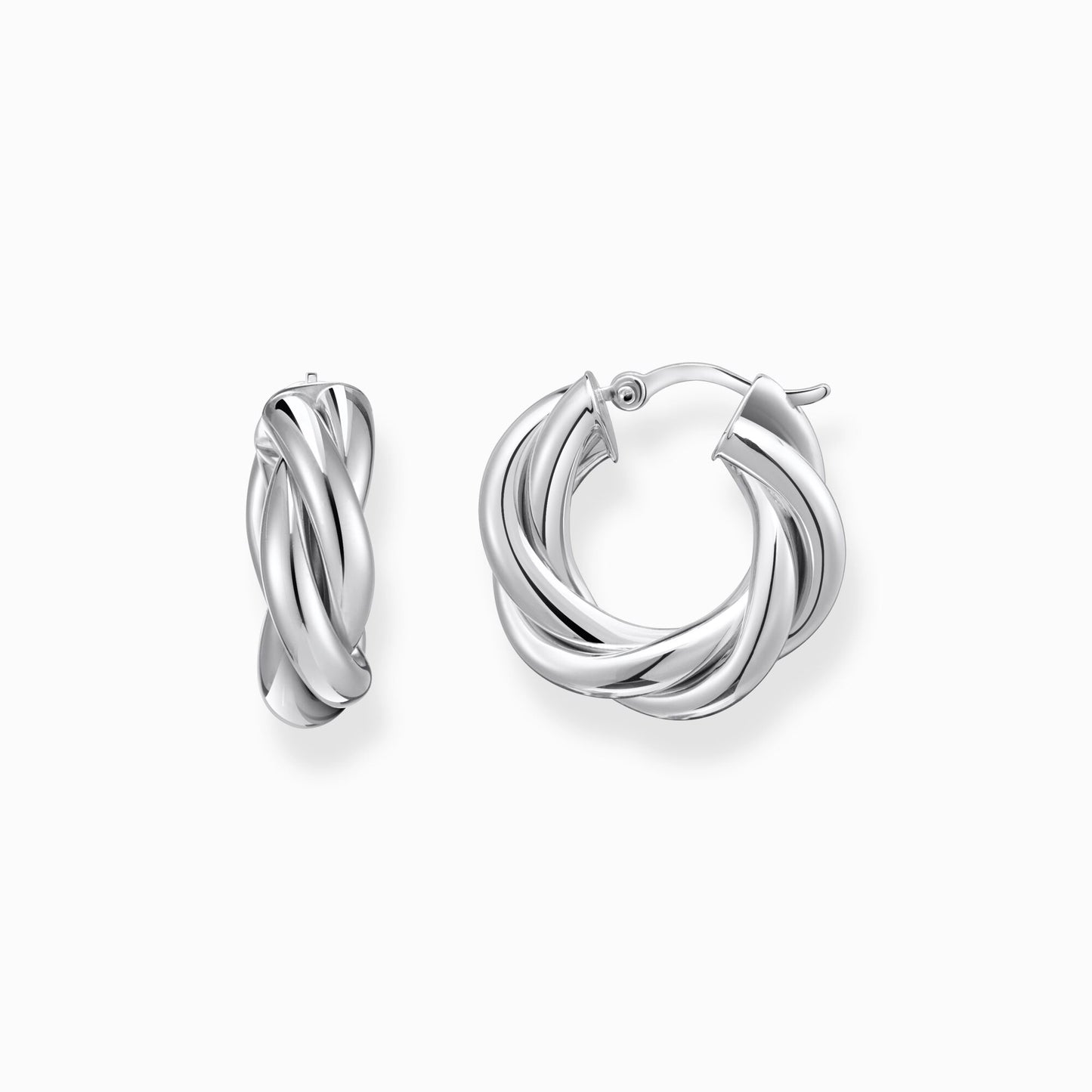 Thomas Sabo Silver Hoop Earrings in intertwined design CR742-001-21