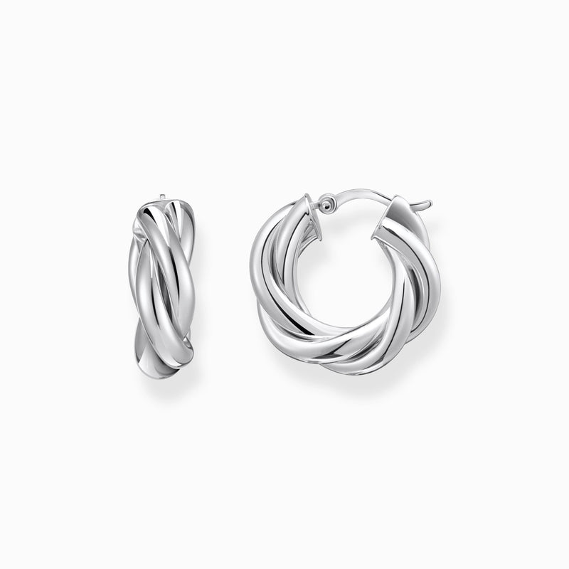 Thomas Sabo Silver hoop earrings in intertwined design CR742-001-21