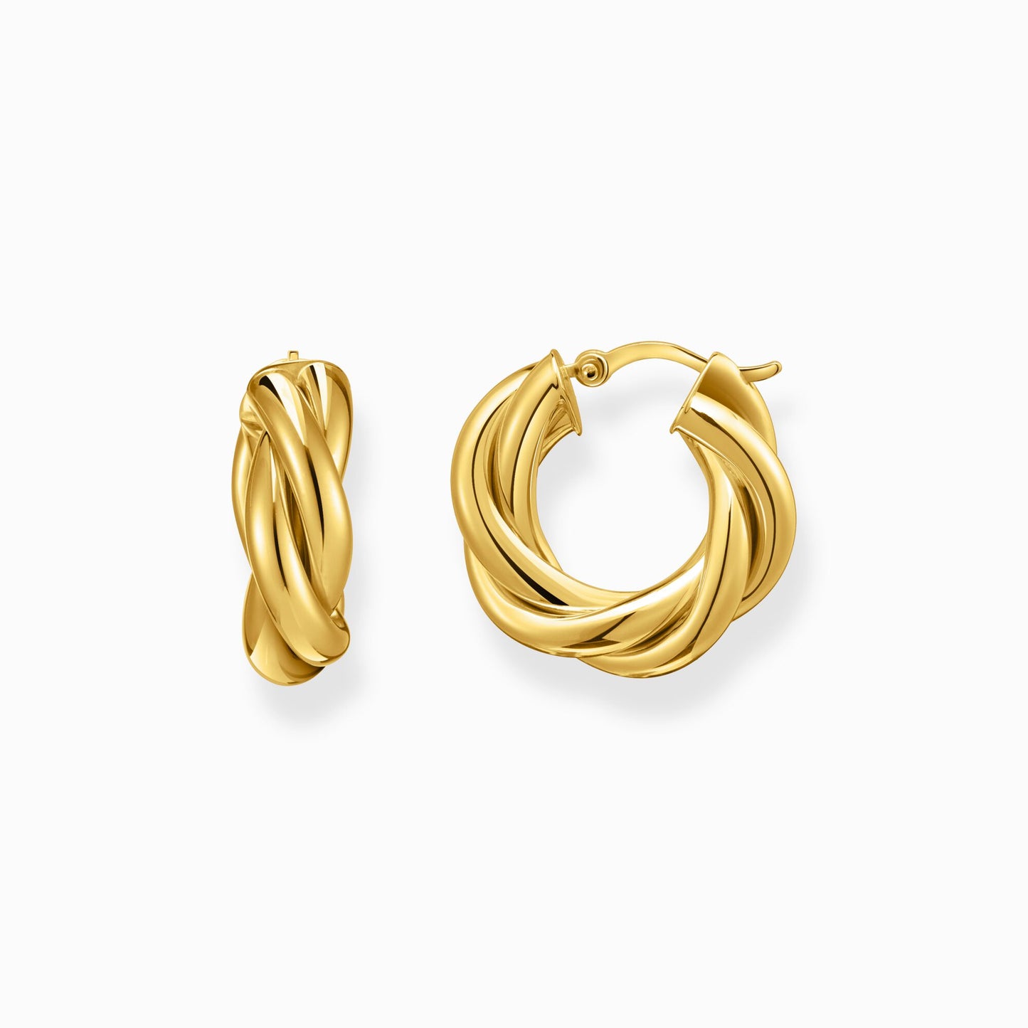 Thomas Sabo Gold Plated Hoop Earrings in intertwined design CR742-413-39