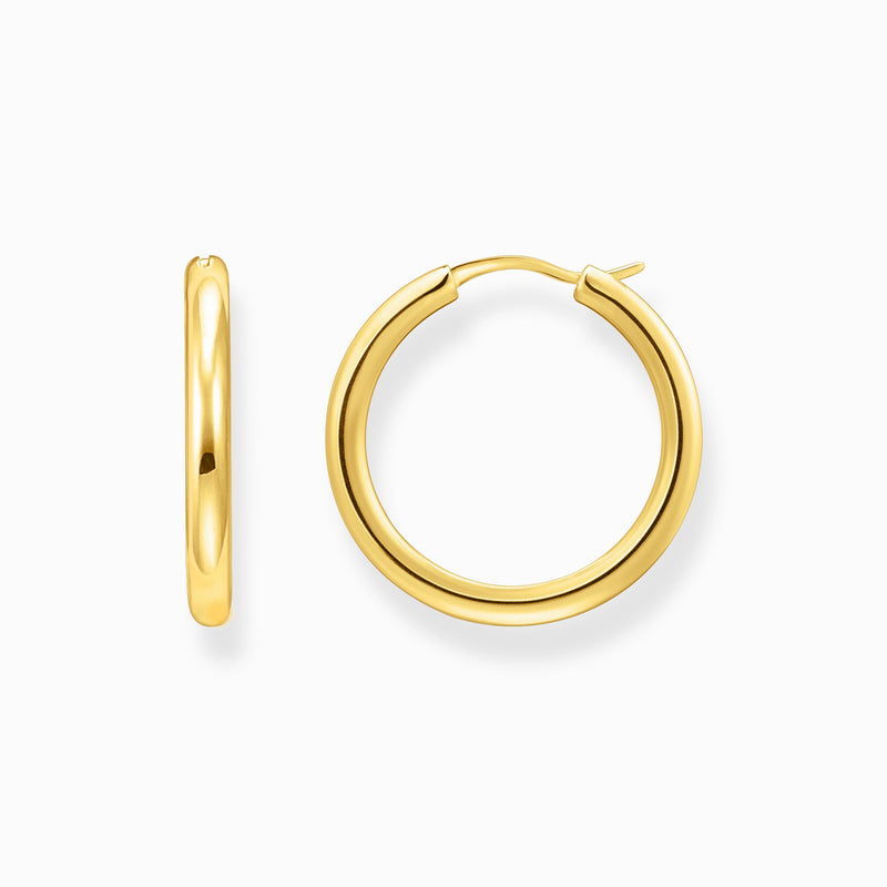 Thomas Sabo Gold-plated classic hoop earrings in wider shape CR745-413-39