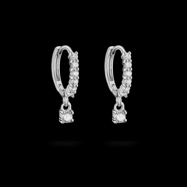 Thomas Sabo Hoop Earrings with white brilliant-cut zirconia Sterling Silver CR781-051-14