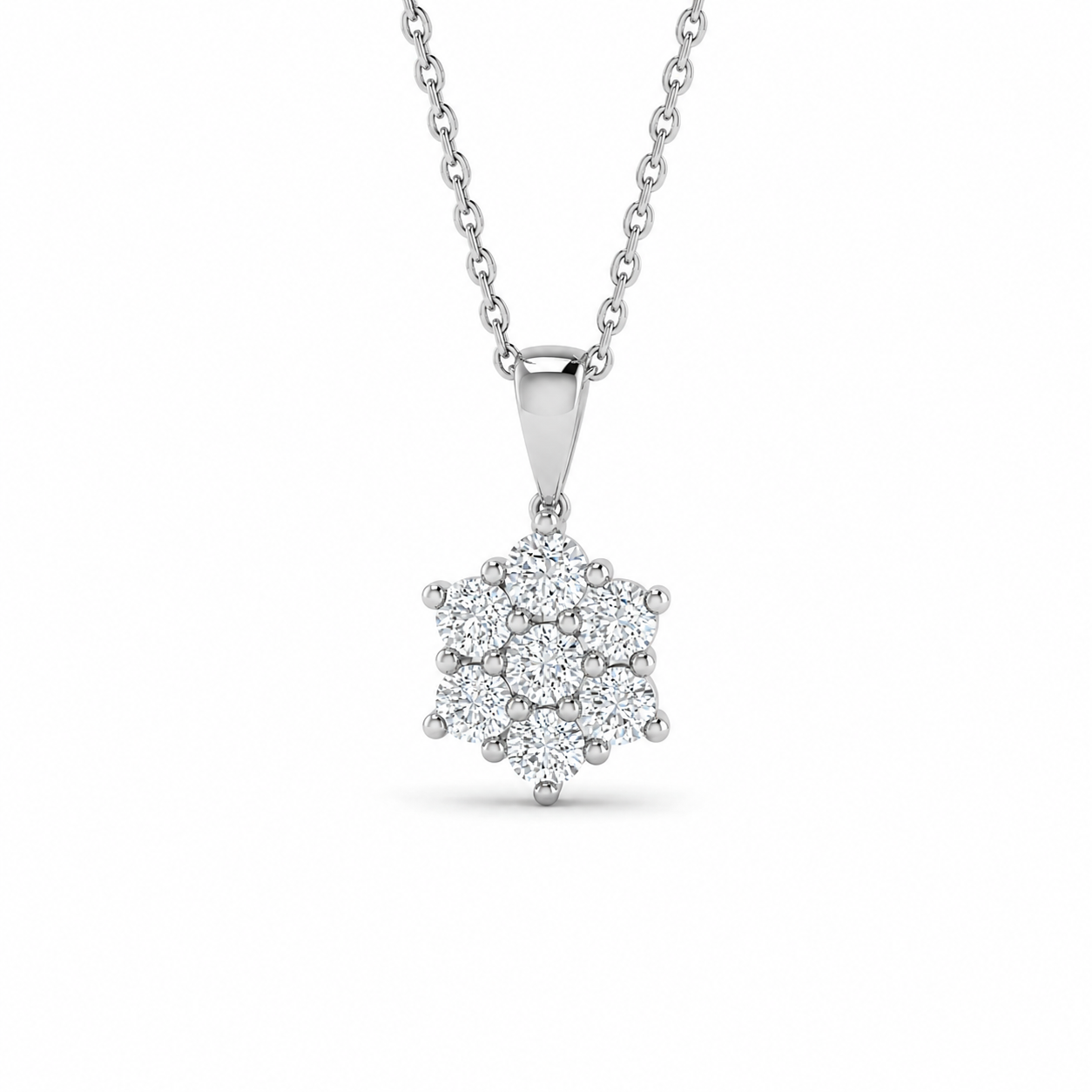 9ct Gold Lab Grown Diamond Star Cluster Pendant