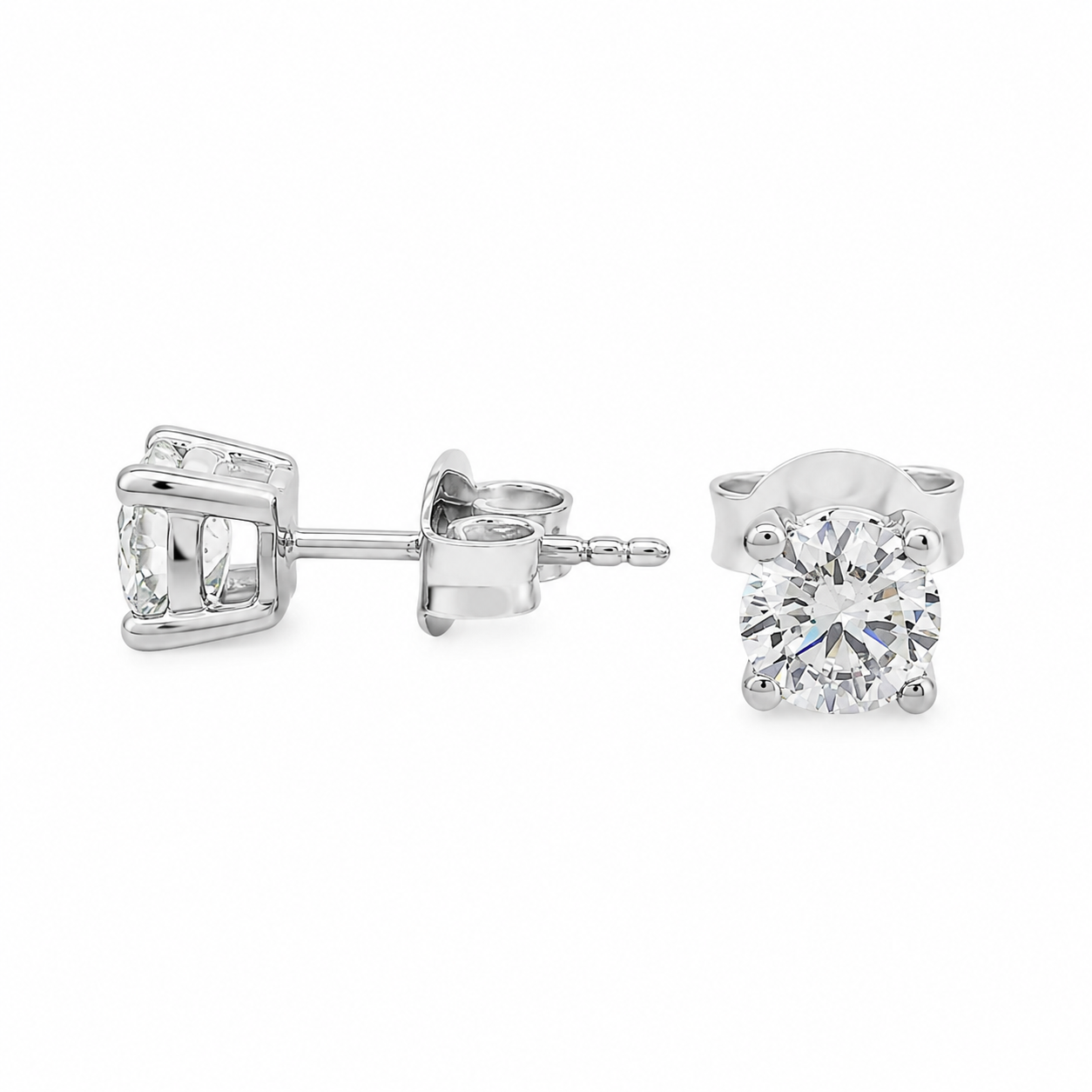 18ct Gold Solitaire Diamond Earrings 1.00ct