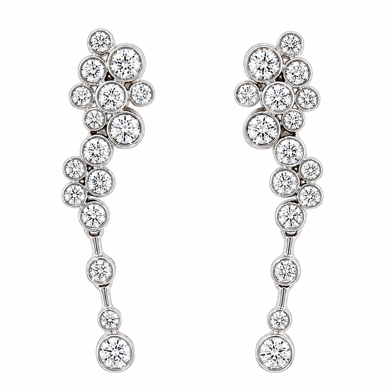 18ct Gold Diamond Bubble Earrings 03-01-701