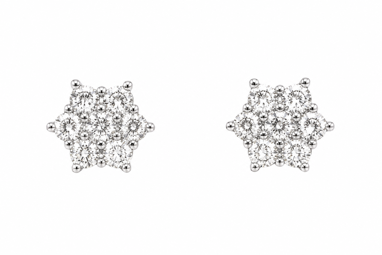 18ct Gold Diamond Cluster Earrings NDC039