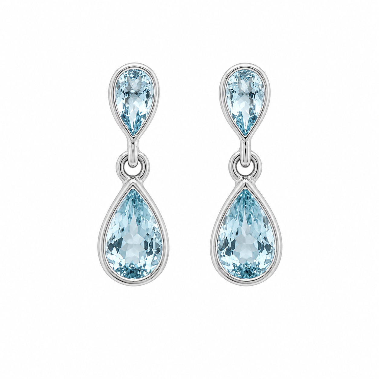 9ct Yellow Gold Aquamarine Earrings