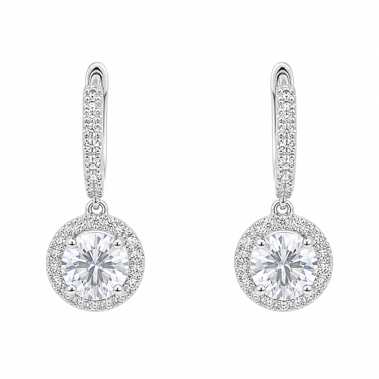 18ct Gold Diamond Drop Earrings ASM1495