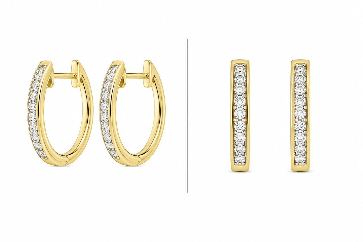 9ct Gold Diamond Huggie Earrings 0.25ct