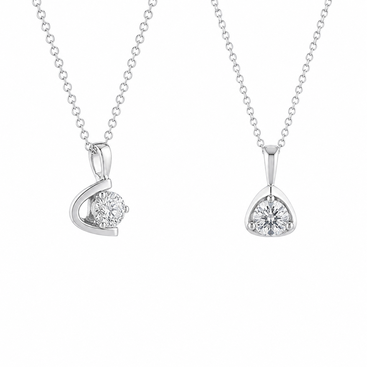 18ct White Gold Solitaire Diamond Pendant 0.52ct H SI 2