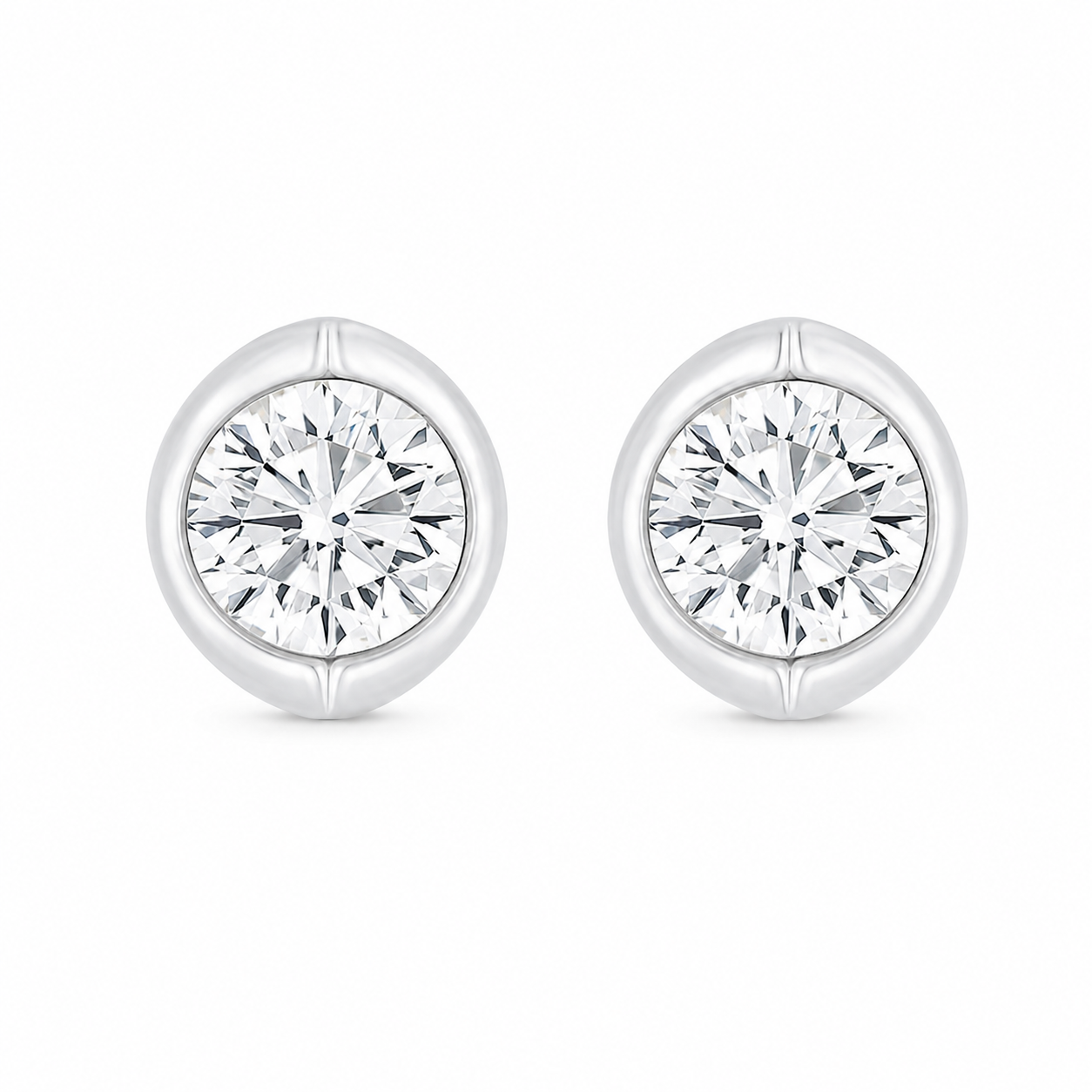 18ct White Gold Diamond Earrings 0.50ct B&N