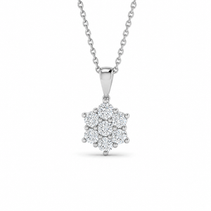 9ct Gold Lab Grown Diamond Star Cluster Pendant