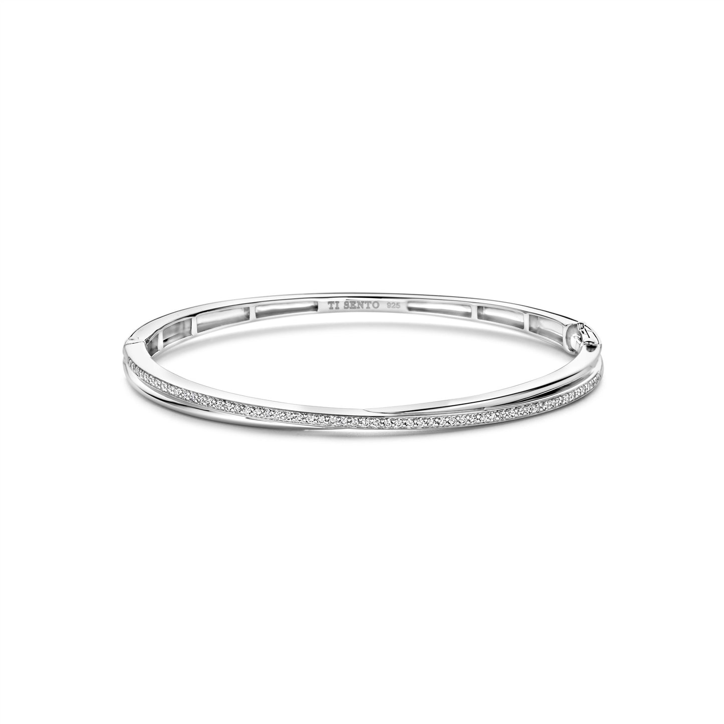 Ti Sento Silver Bangle with CZ 23045ZI