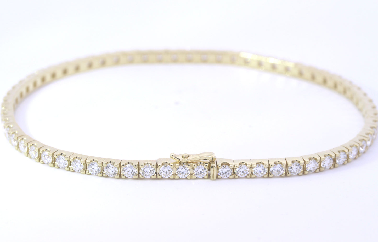 9ct Yellow Gold Lab Grown Diamond Tennis Bracelet 3.12ct