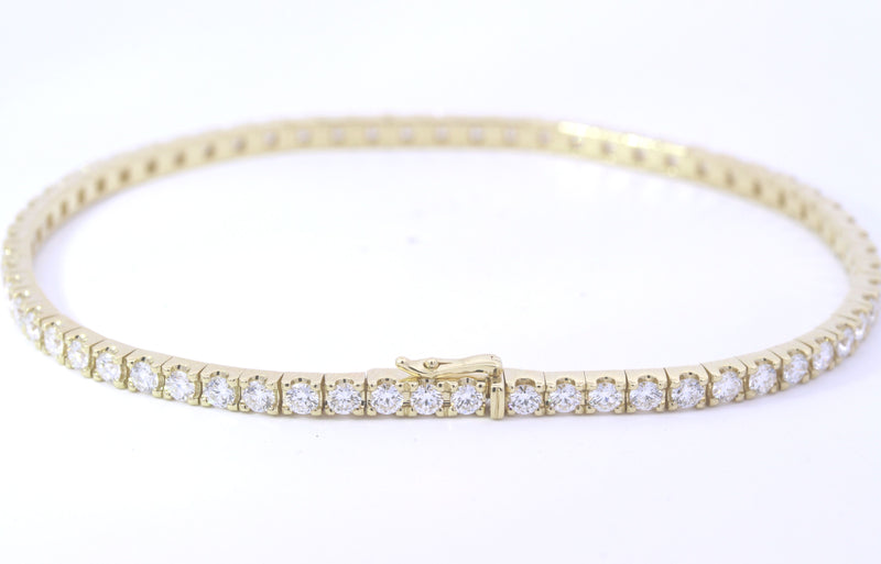 9ct Yellow Gold Lab Grown Diamond Tennis Bracelet