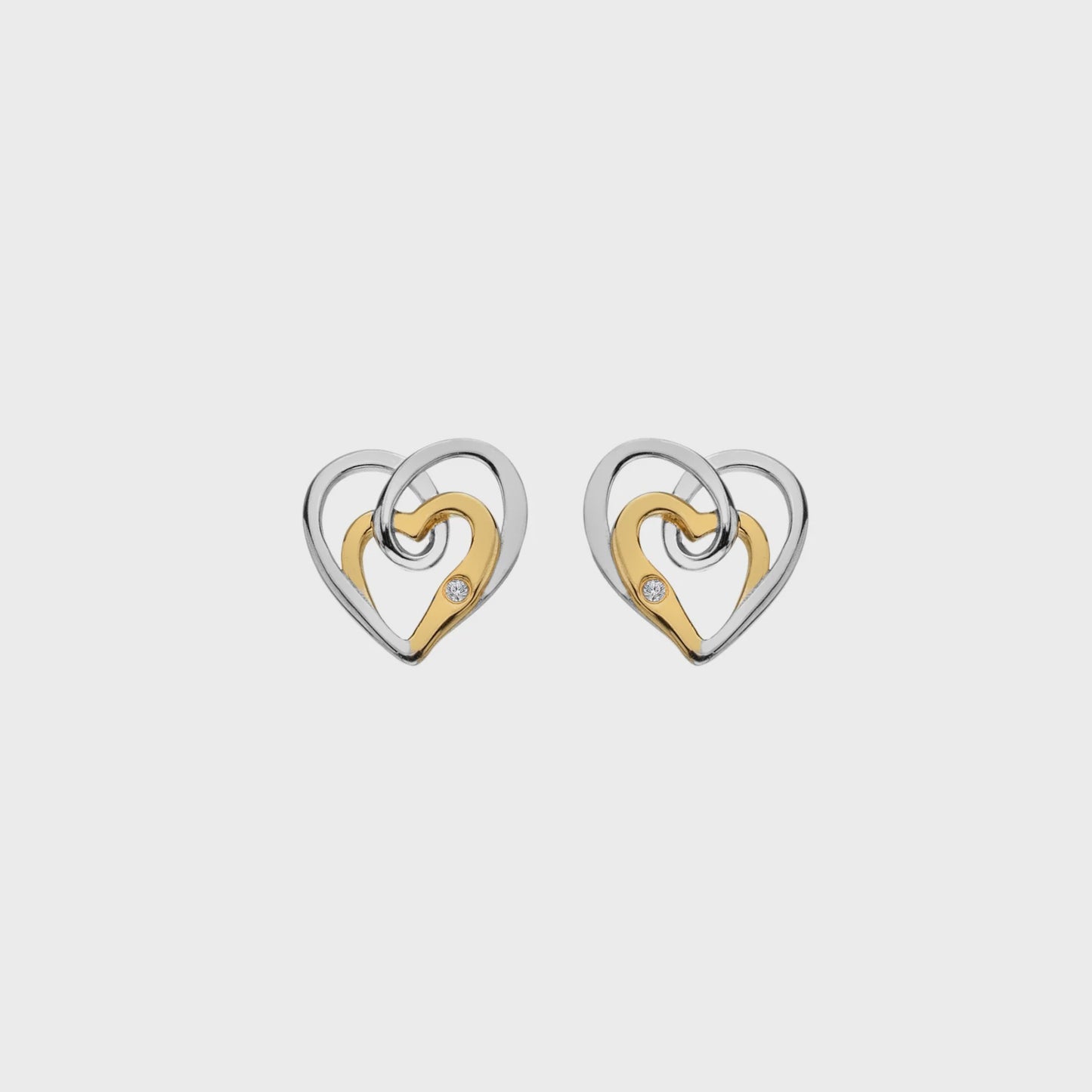 Hot Diamonds Silver & 18ct Interwoven Heart Earrings DE847