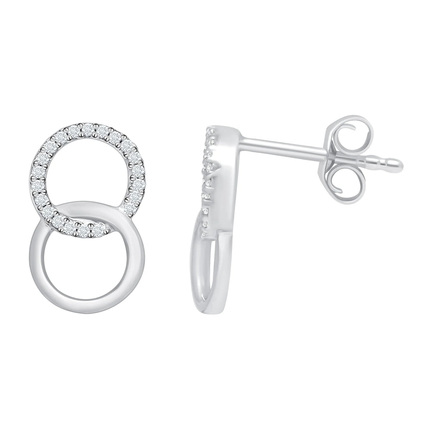 9ct White Gold Diamond Circle Earrings DE932W