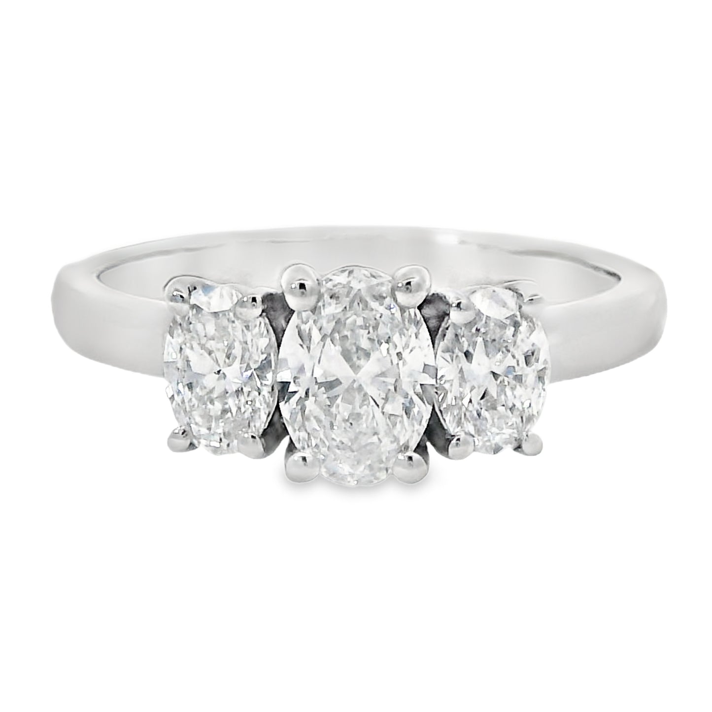 Platinum Desire Oval Cut Trilogy Ring 1.03ct