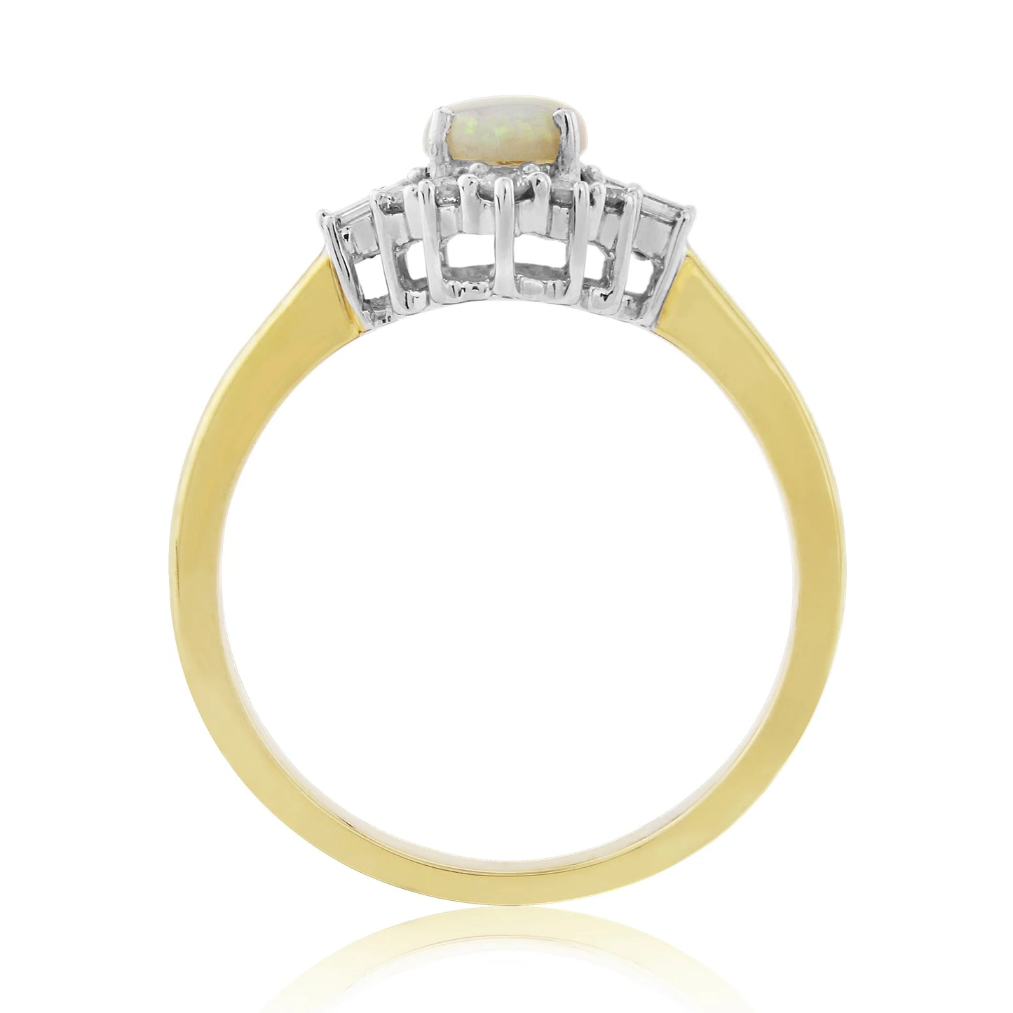 9ct Diamond & Opal Ring 0.33ct