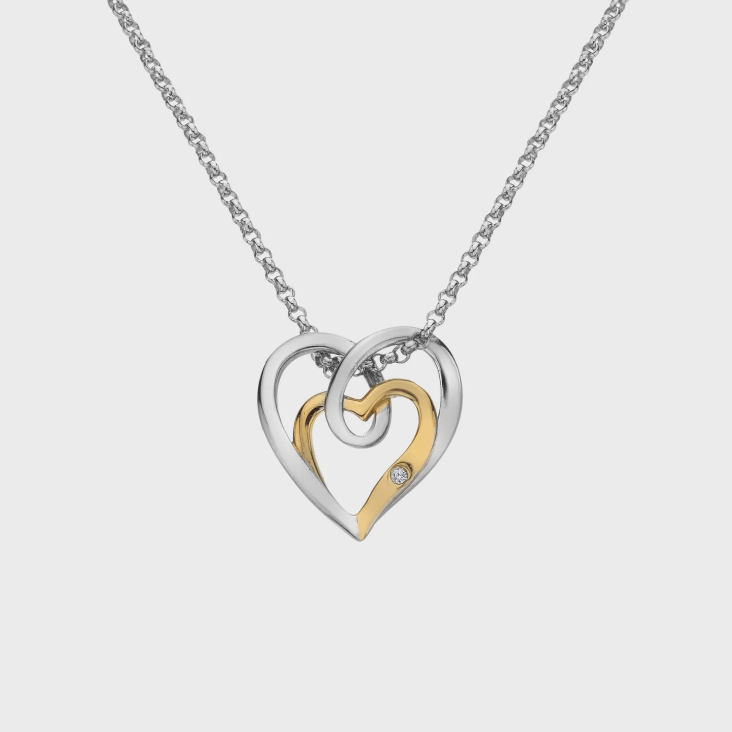 Hot Diamonds Silver & 18ct Interwoven Heart Pendant DP1087